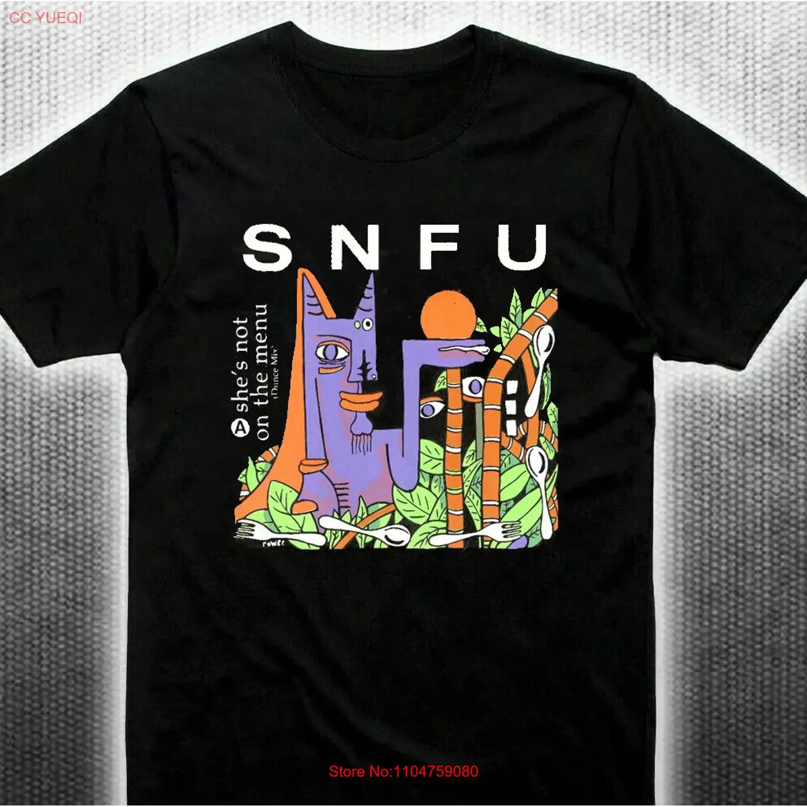 Mens Fashion Black Shirt - Very RARE SNFU Band Black Cotton