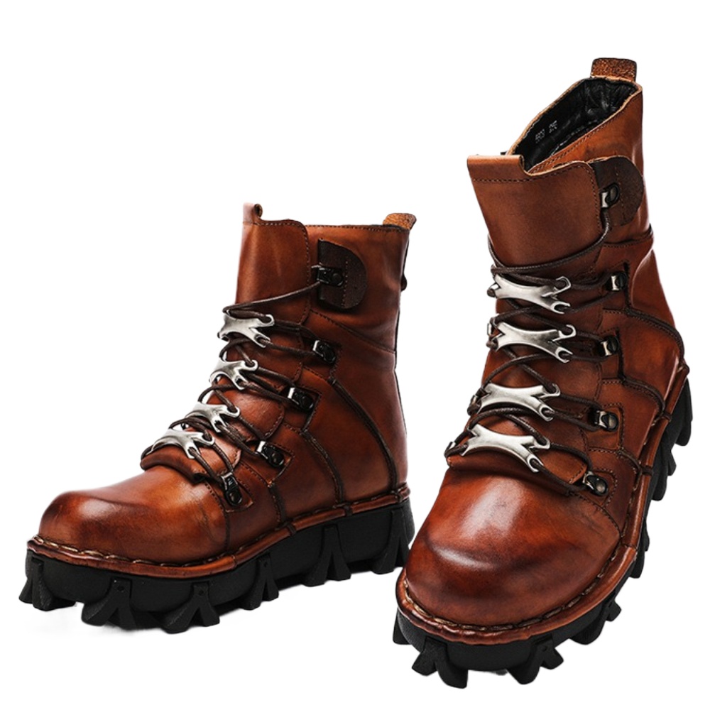 Men'S Fashion Hiking Boots - Fashion Men's Cowhide Genuine Leather Motorcycle