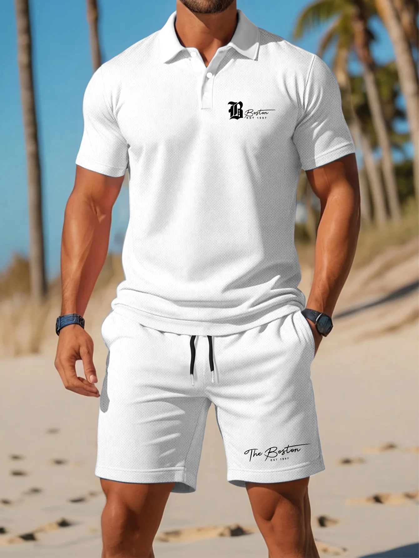 Mens Fashion Trend - Summer New Men's Polo Shirt Set