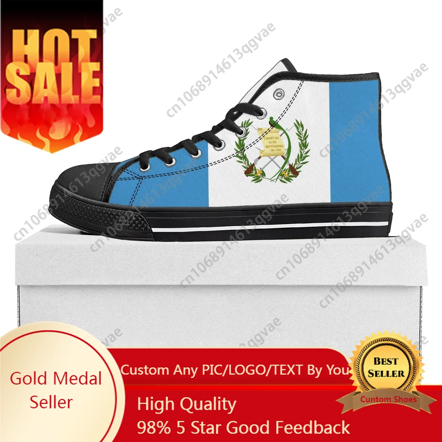 Men'S Fashion Guatemala - Guatemalan Flag High Top High Quality