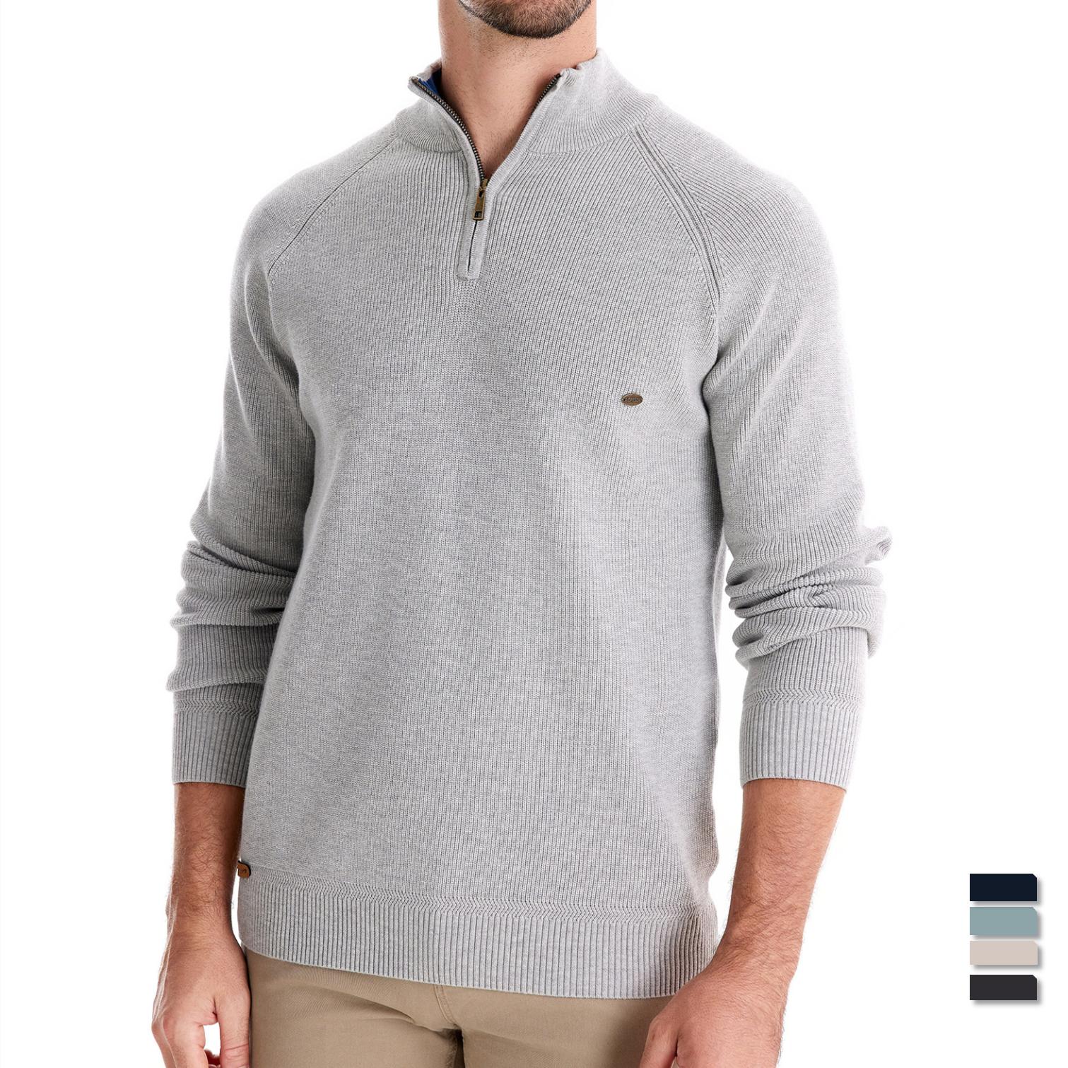 Men'S Fashion Zip Sweater - AIOPESON Mens Autumn Winter Cotton Quarter