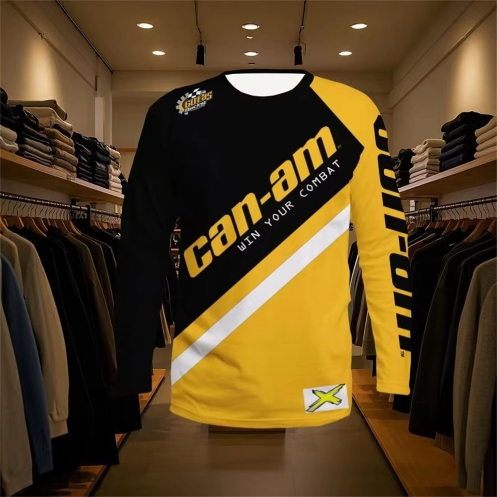 Mens Fashion Trend - Motorcycle Racing Long Sleeve Round Neck
