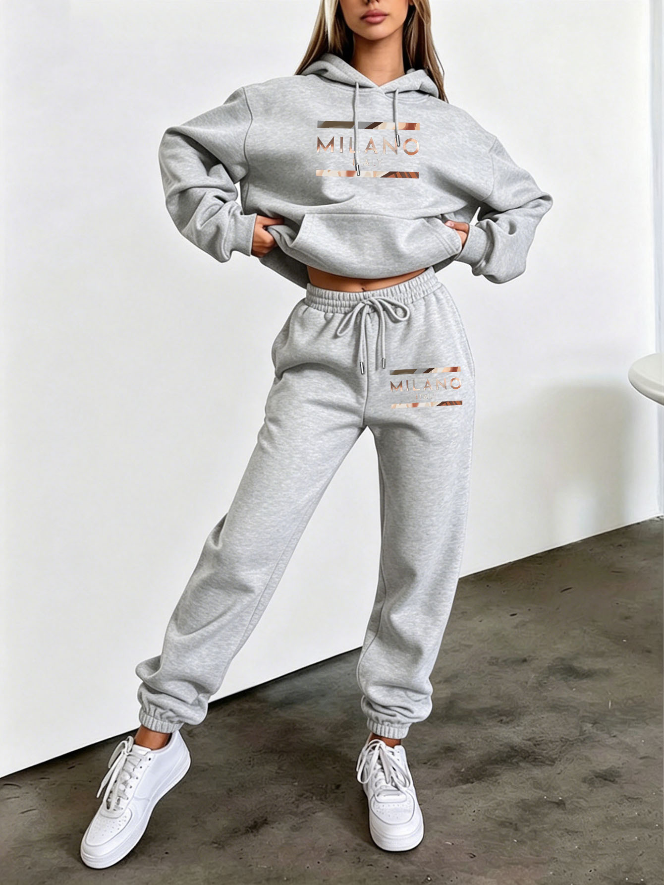 Track Suit Men - Women 2Pcs Autumn Winter Tracksuit, Drawstring
