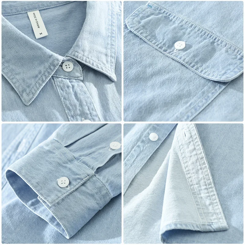 Korean Fashion Men Denim Shirt - Jeans Shirt Fashion For Men review and price