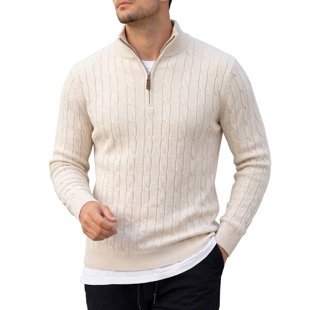 Men's Long Sleeve Half Zip Pol - Men'S Fashion Zip Sweater review and price