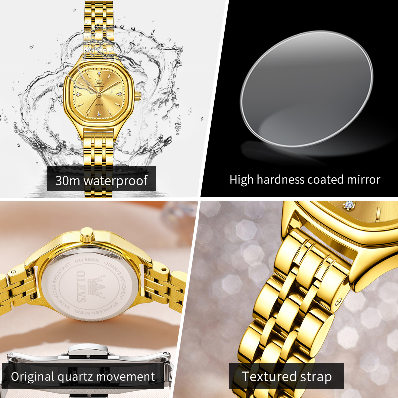 OLEVS 5888 Ladies Watches Gold - Men'S Fashion Box review and price