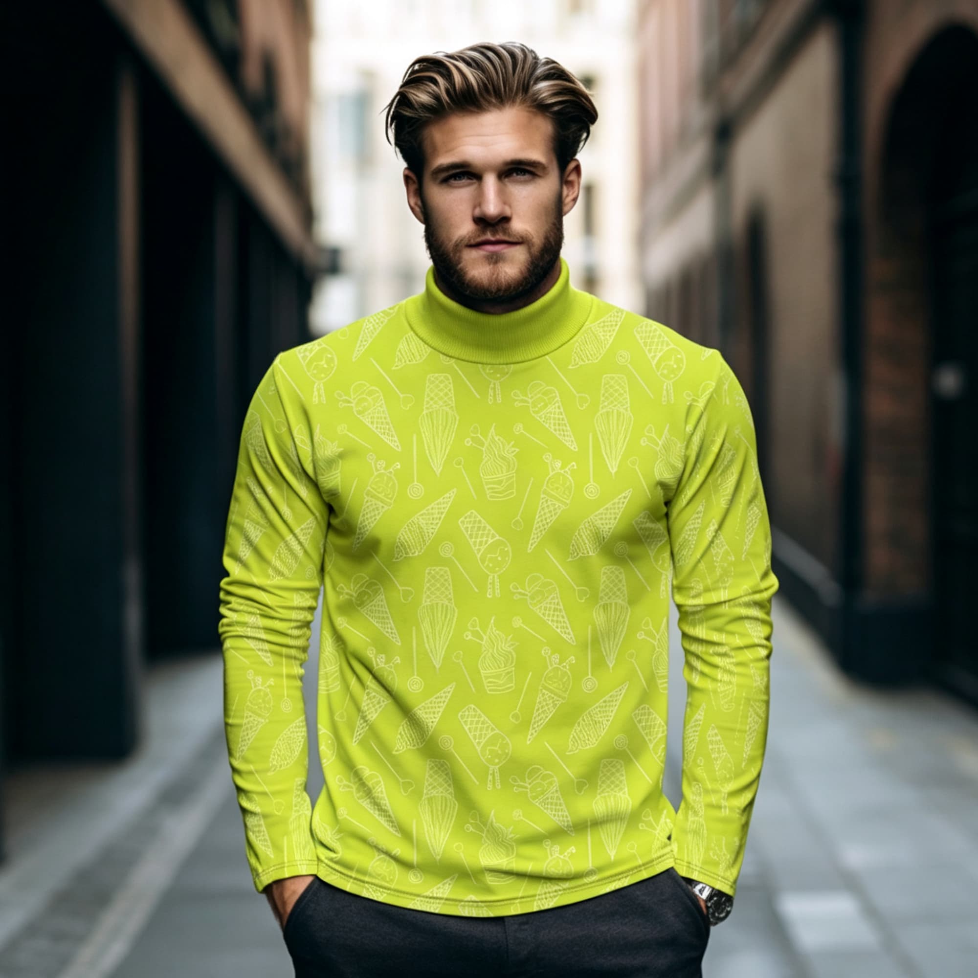 Novelty Dessert Graphic Men Mo - Mens Fashion Trend review and price