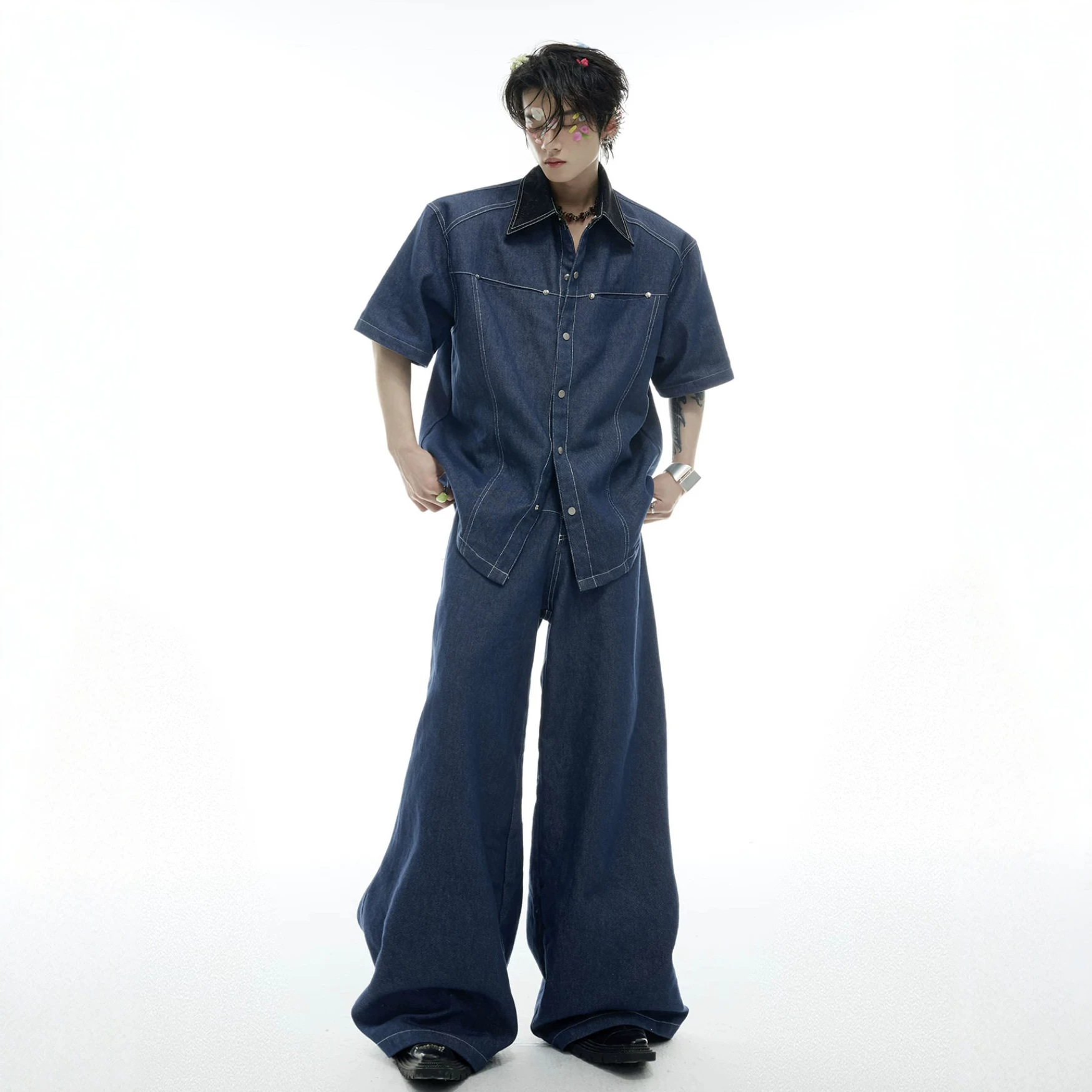 Summer Men's Denim Matching Se - Jeans Shirt Fashion For Men review and price