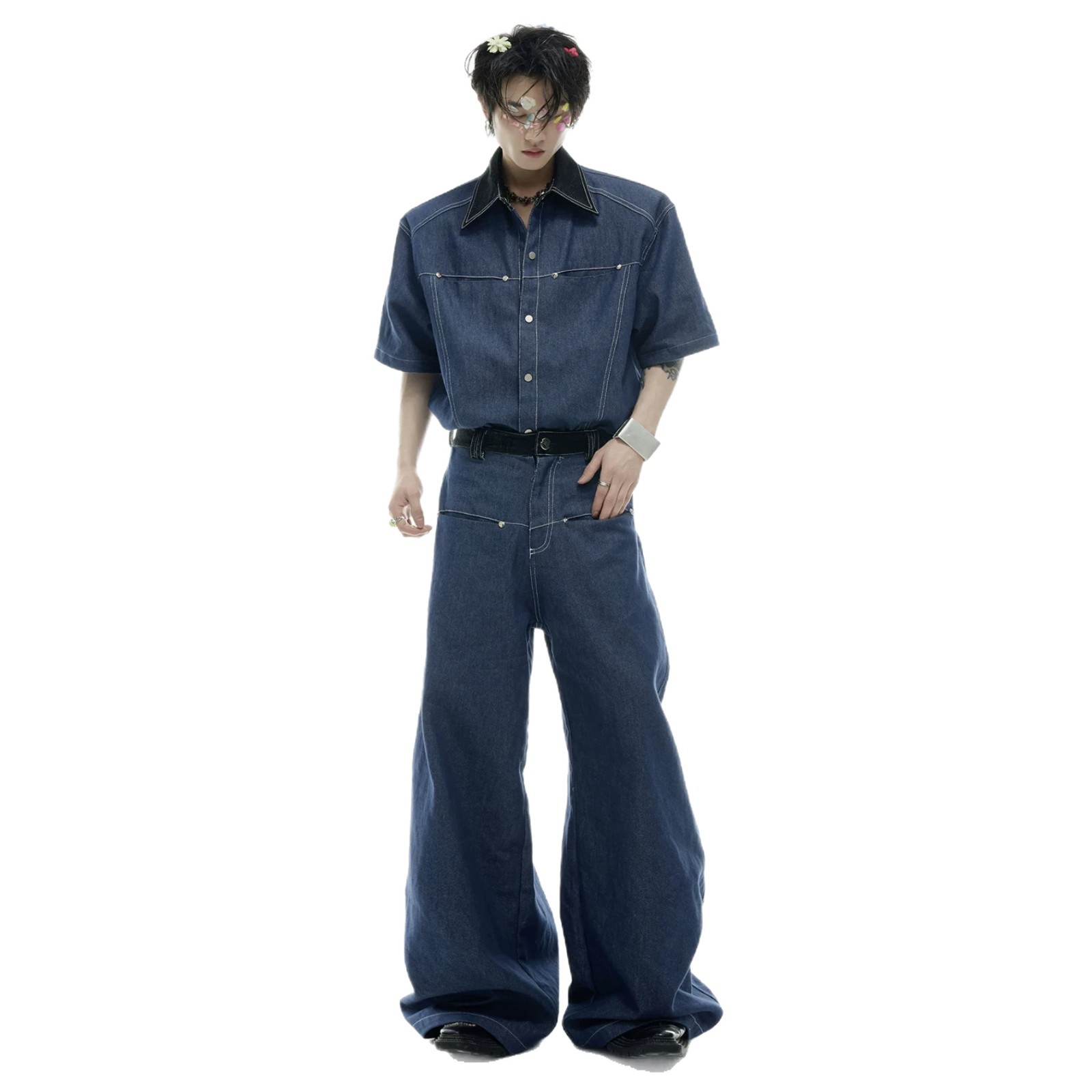 Summer Men's Denim Matching Se - Jeans Shirt Fashion For Men review and price