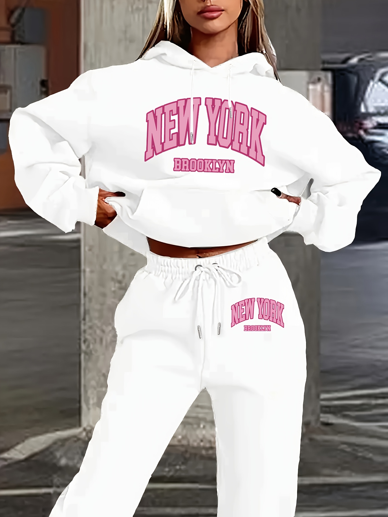 Women 2Pcs Letter Print Outfit - Track Suit Men review and price