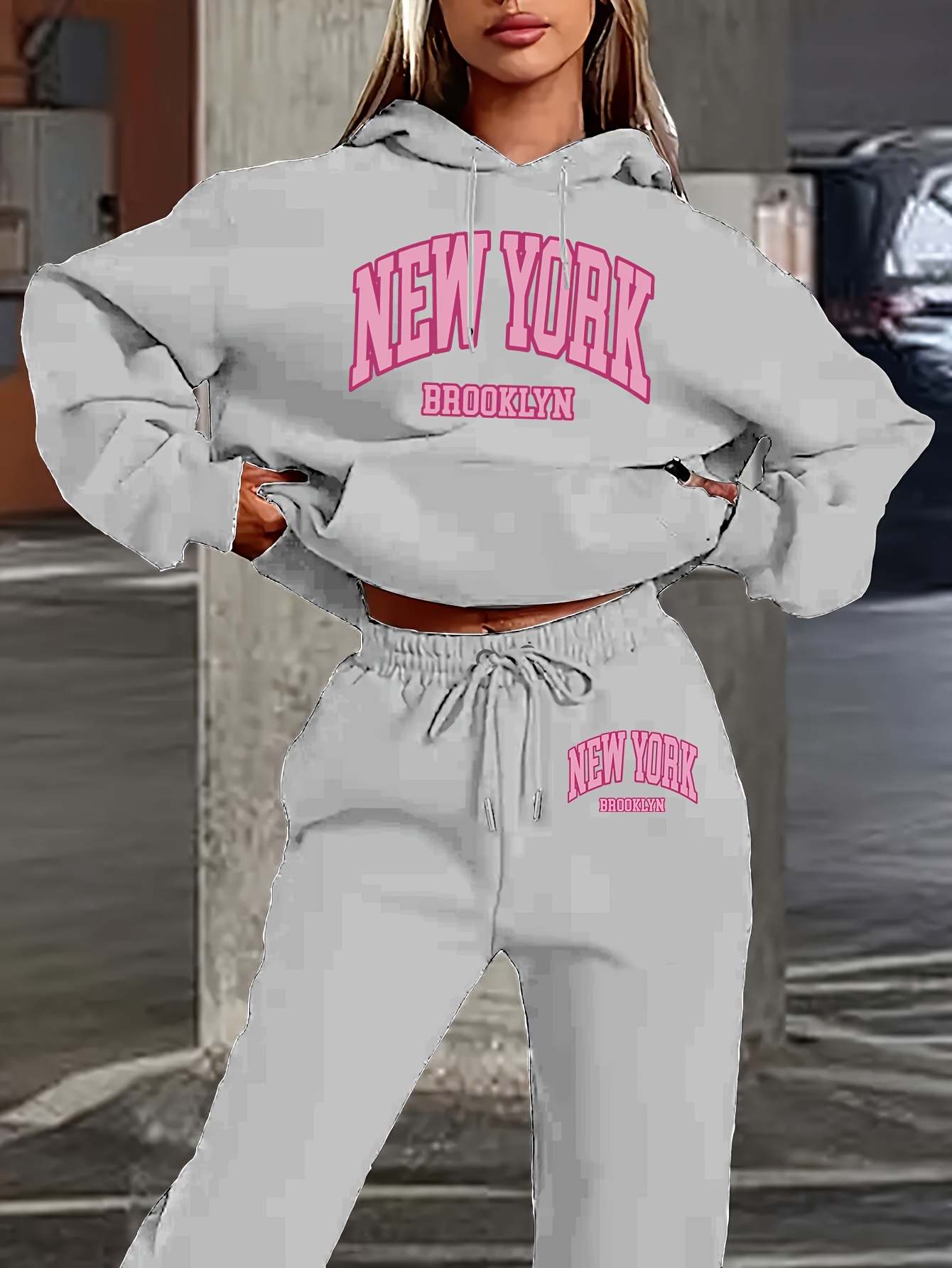 Women 2Pcs Letter Print Outfit - Track Suit Men review and price
