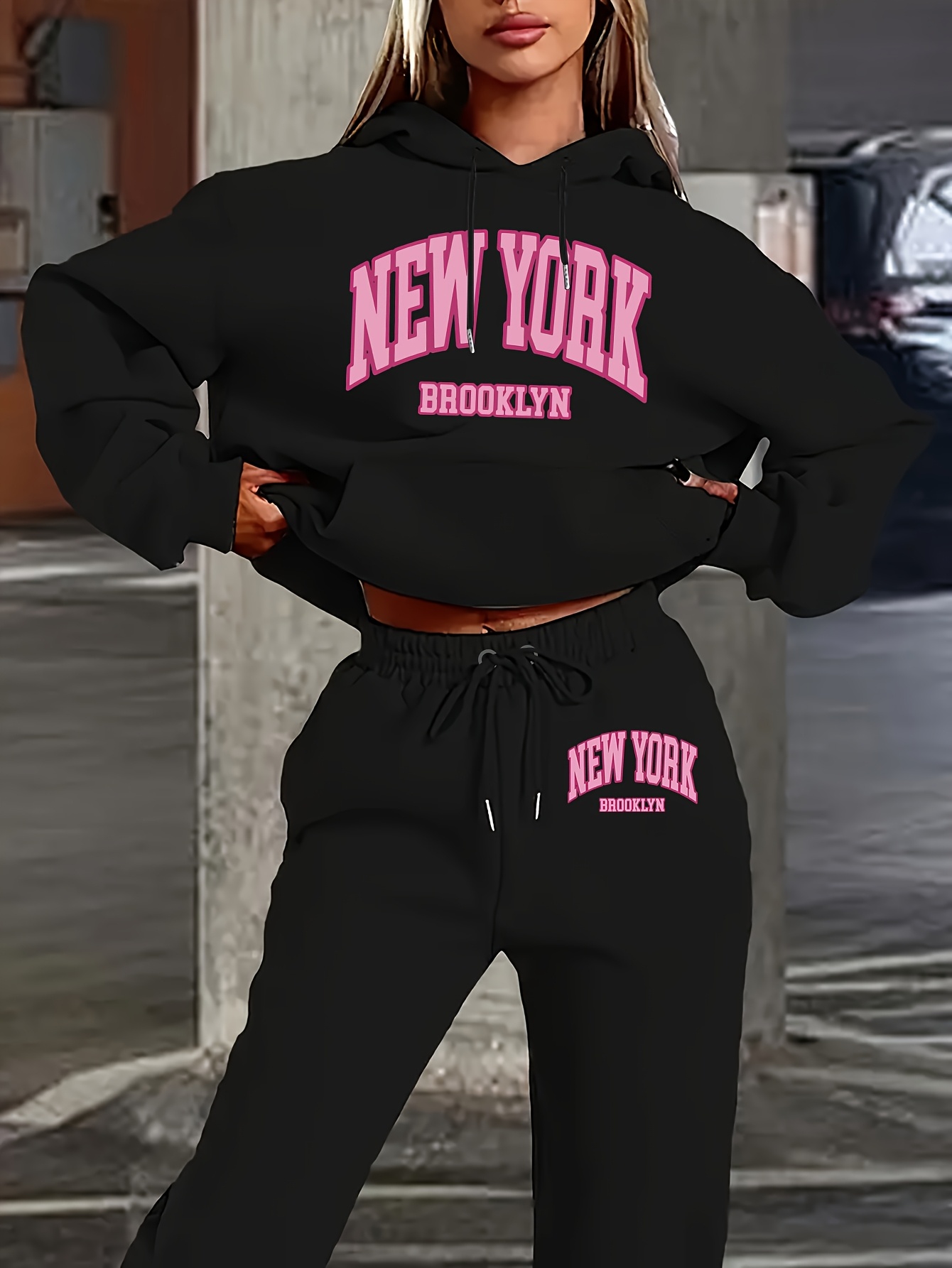 Women 2Pcs Letter Print Outfit - Track Suit Men review and price
