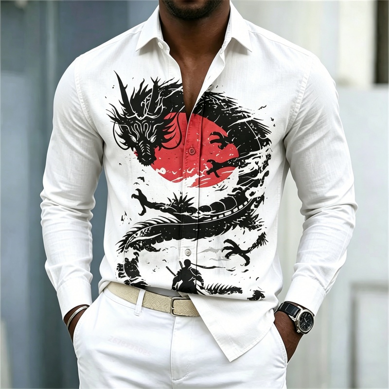 2026 New Men's Shirt White Bla - Mens Fashion Trend review and price