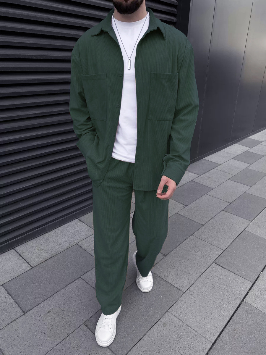Men's Corduroy Two-Piece Outfi - Mens Fashion Trend review and price