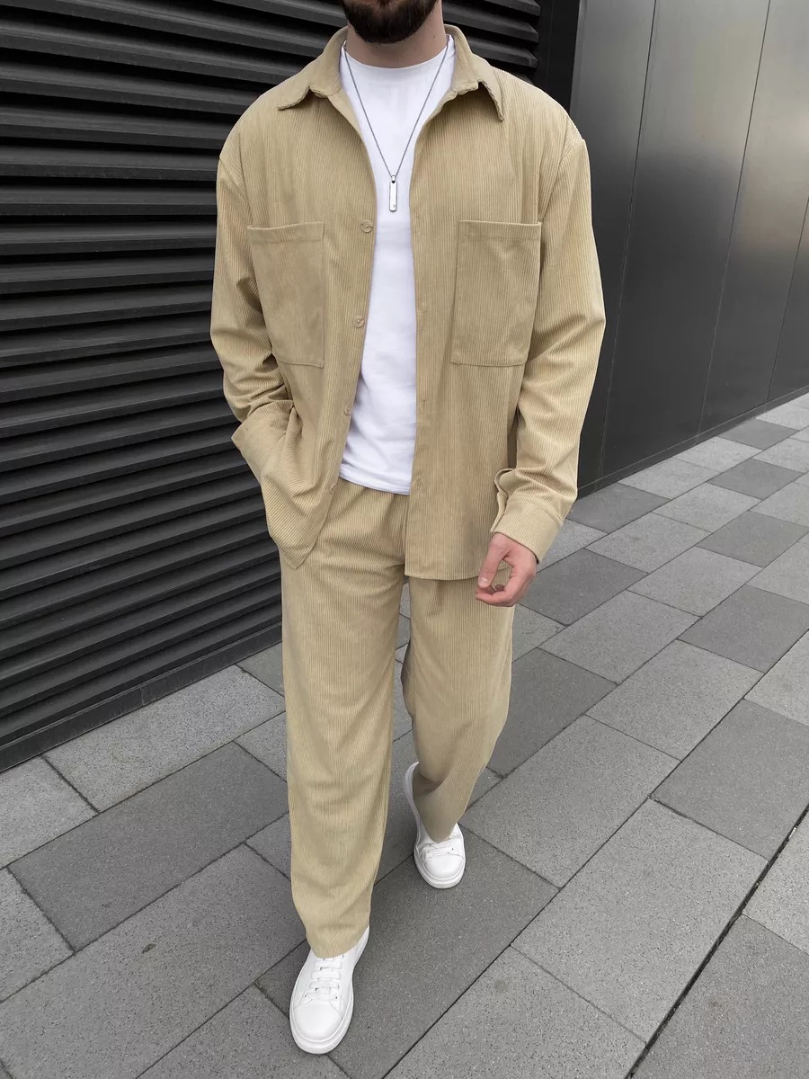 Men's Corduroy Two-Piece Outfi - Mens Fashion Trend review and price