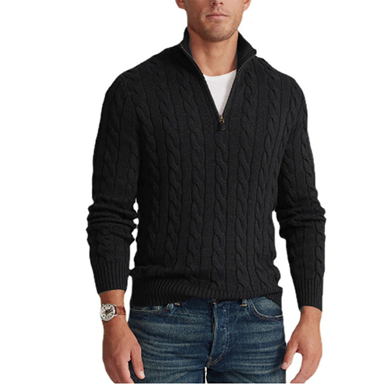 Mock Neck Knitted Sweater Men  - Men'S Fashion Zip Sweater review and price
