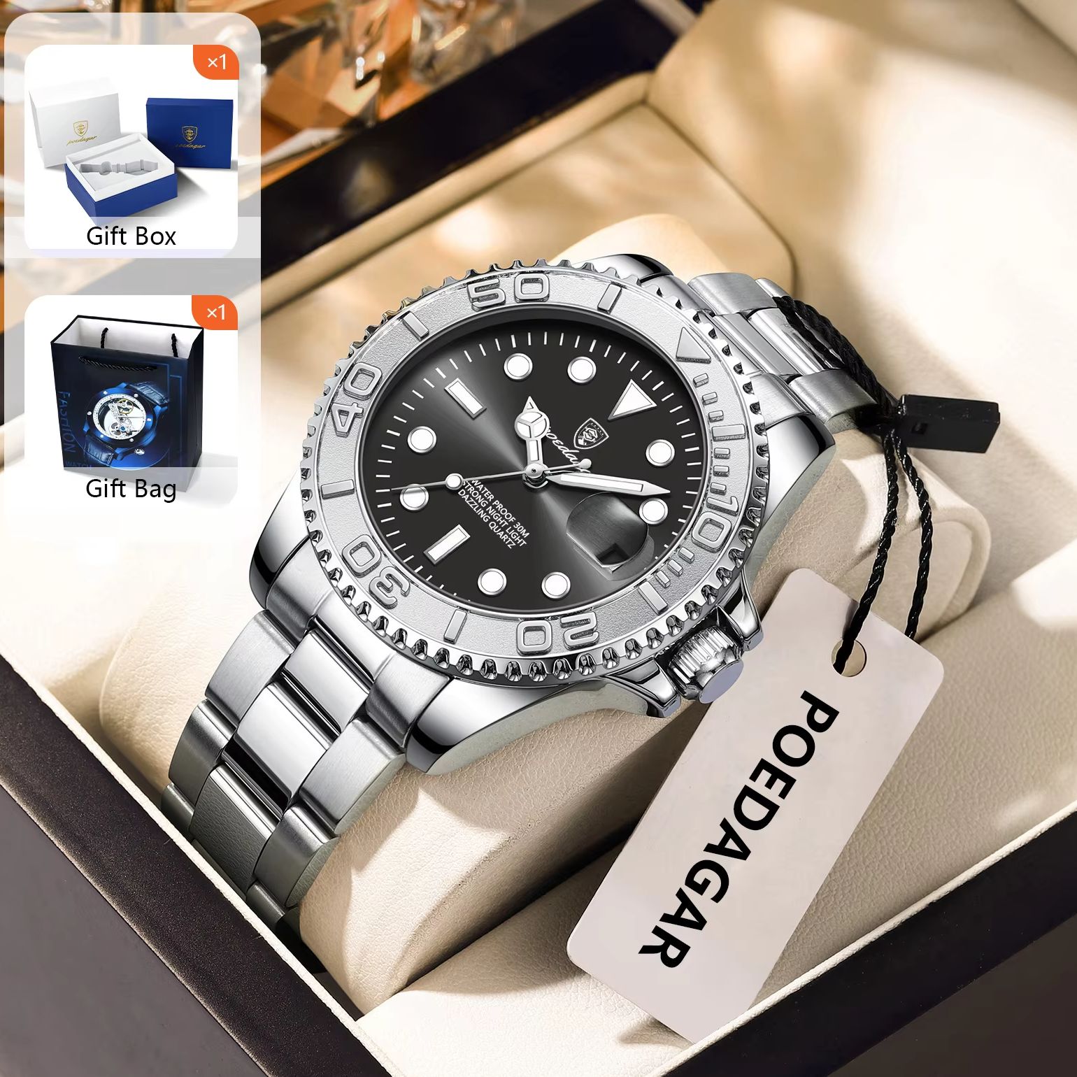 POEDAGAR Fashion Male Watch Lu - Men'S Fashion Box review and price