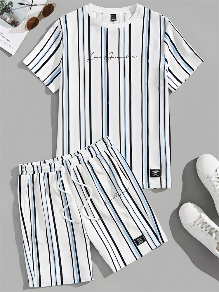 Summer 3D Striped Printed Men' - Jeans Shirt Fashion For Men review and price