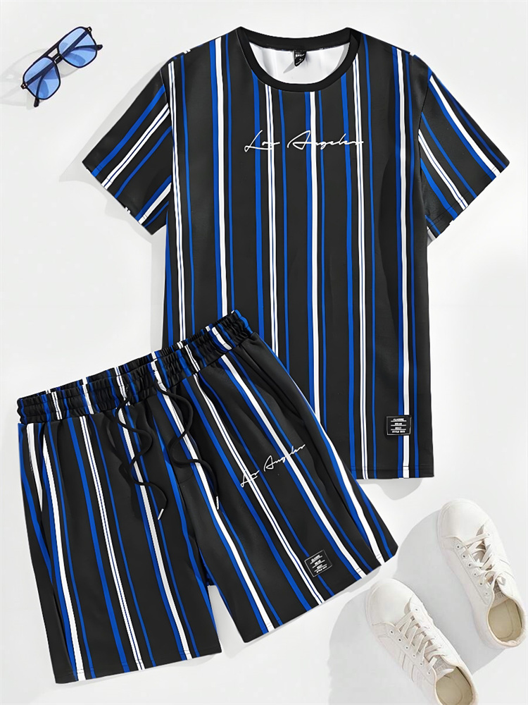 Summer 3D Striped Printed Men' - Jeans Shirt Fashion For Men review and price