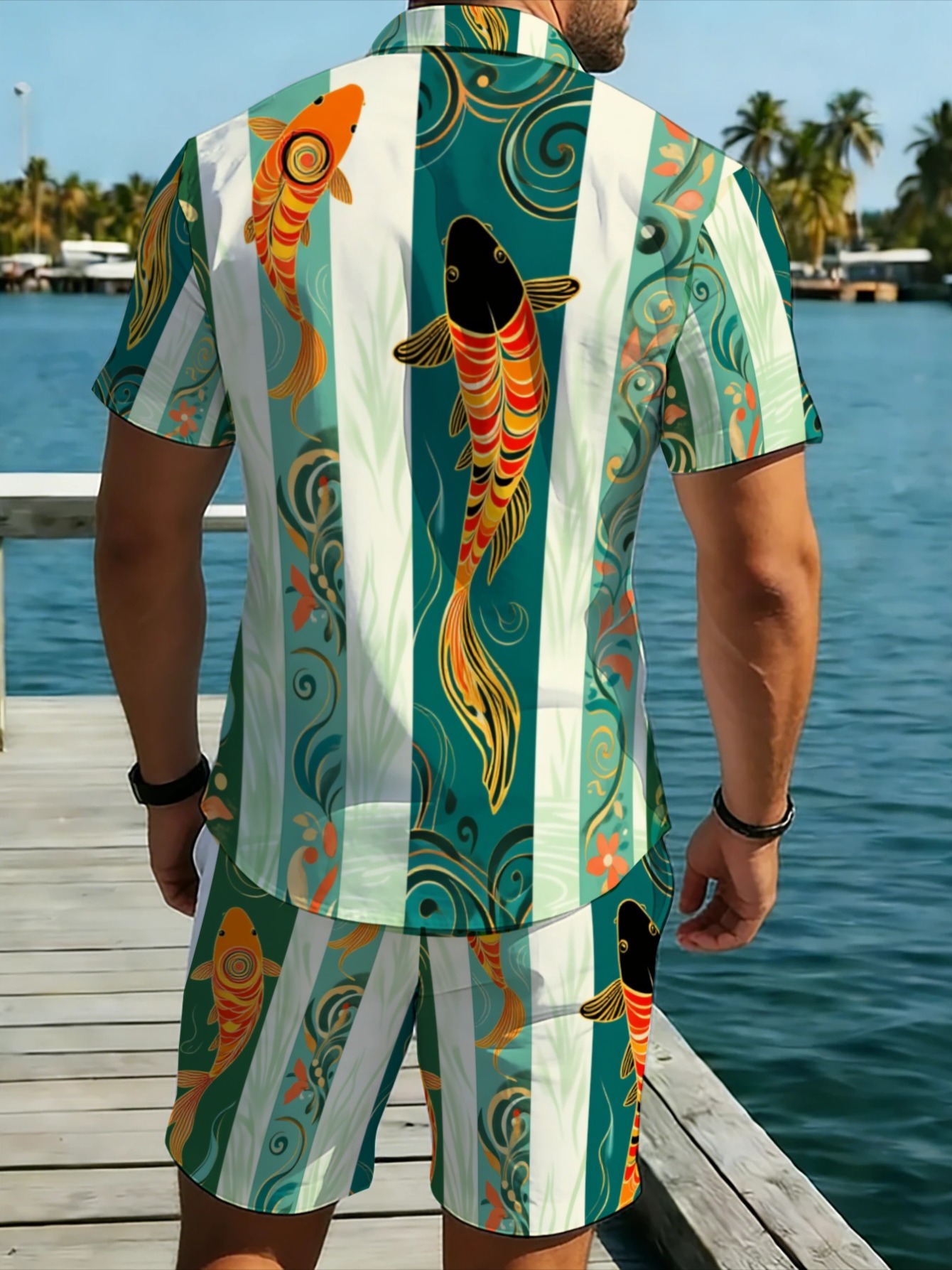 Traditional Lucky Fish Graphic - Track Suit Men review and price